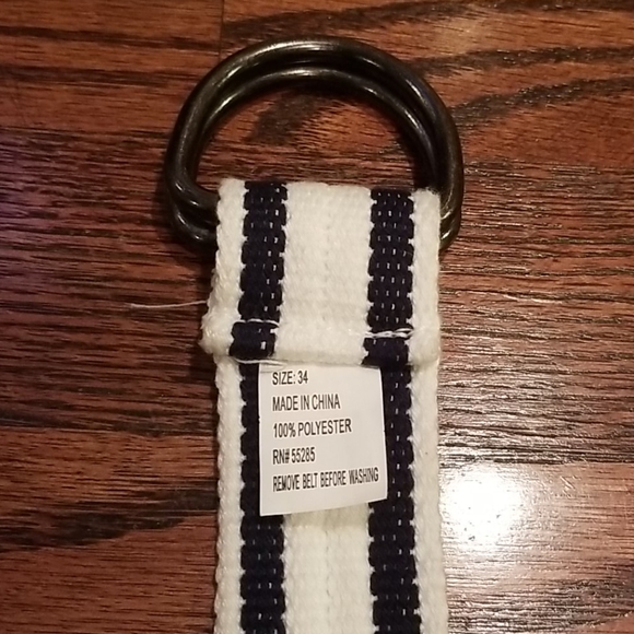 Striped D Ring Belt - Picture 2 of 4